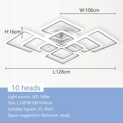 Modern Nordic LED Pendant Light - Square Ceiling Chandelier for Home Decor - ZOOMNSTORE