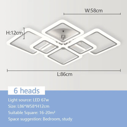 Modern Nordic LED Pendant Light - Square Ceiling Chandelier for Home Decor - ZOOMNSTORE