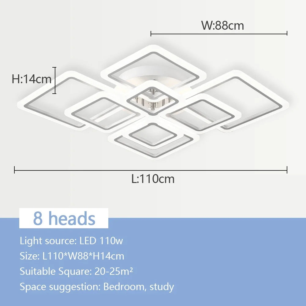 Modern Nordic LED Pendant Light - Square Ceiling Chandelier for Home Decor - ZOOMNSTORE