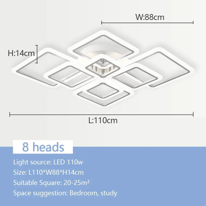 Modern Nordic LED Pendant Light - Square Ceiling Chandelier for Home Decor - ZOOMNSTORE