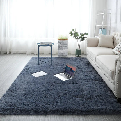 Modern Tie-Dye Silk Wool Floor Mat - Non-Slip Stain-Resistant Carpet for Living Room  Bedroom - ZOOMNSTORE