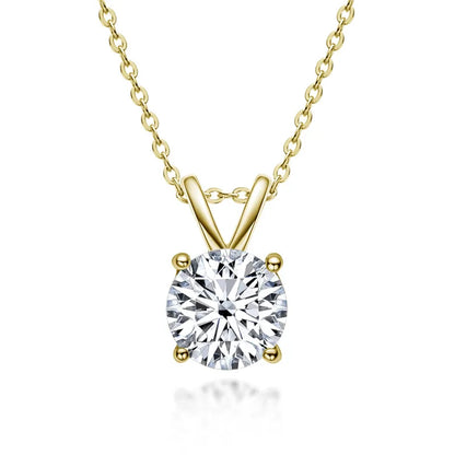 Moissanite Necklace 5 Carat - Sterling Silver Pendant, D Color Diamond, Classic Wedding Jewelry - ZOOMNSTORE