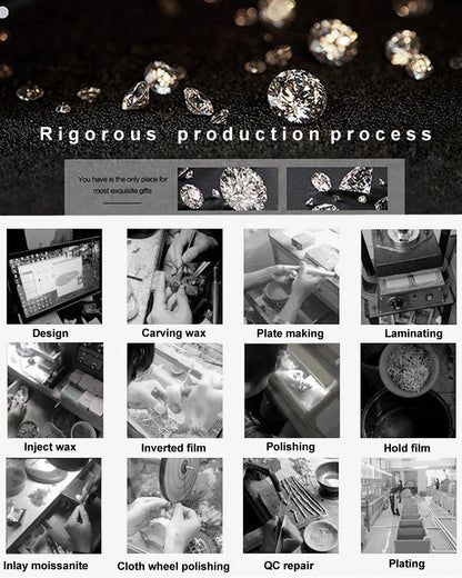 Moissanite Necklace Women - 925 Sterling Silver Pear Cut Pendant, 18k Gold Plated Jewelry - ZOOMNSTORE