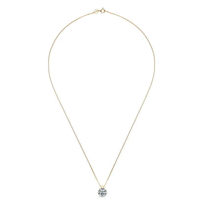 Moissanite Pendant Necklace - Certified 0.5-5ct Round Stone | 925 Sterling Silver Box Chain For Women - ZOOMNSTORE
