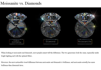 Moissanite Stud Earrings - 0.5 Carat D Color 925 Sterling Silver Sparkling Ear Studs - ZOOMNSTORE