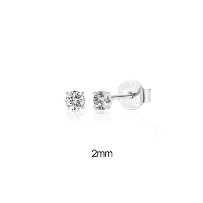 Moissanite Stud Earrings - 0.5 Carat D Color 925 Sterling Silver Sparkling Ear Studs - ZOOMNSTORE