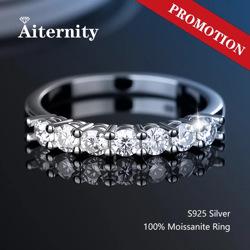 Moissanite Wedding Ring – 925 Silver Sterling Band With Sparkling Tension Setting - ZOOMNSTORE