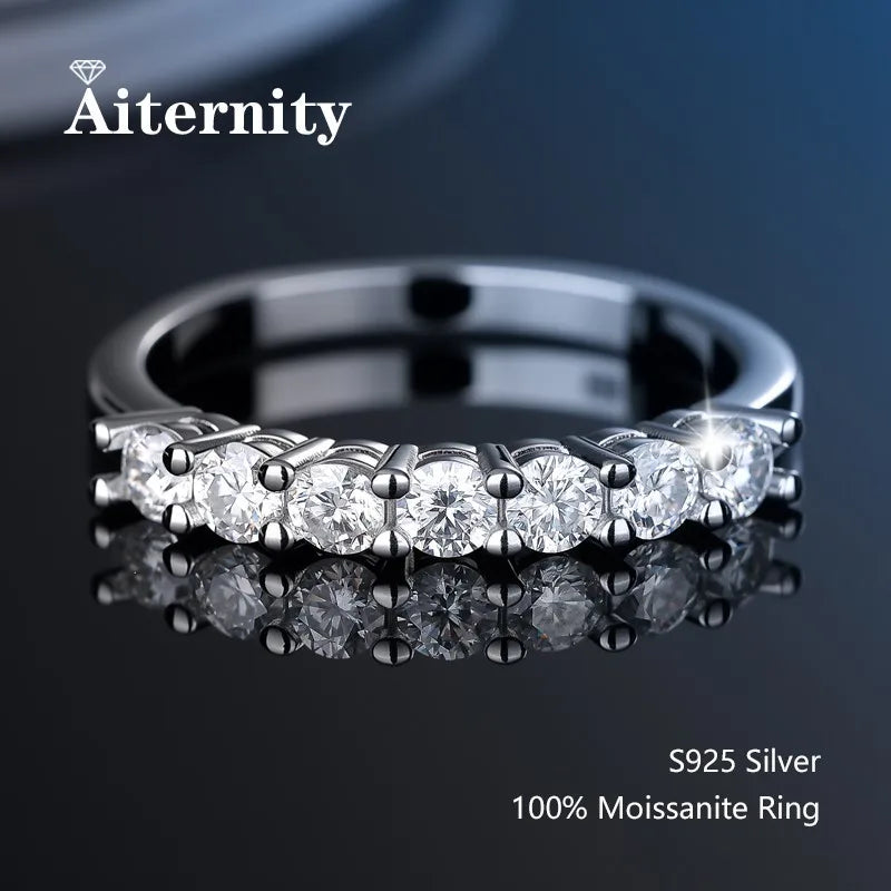 Moissanite Wedding Ring – 925 Silver Sterling Band With Sparkling Tension Setting - ZOOMNSTORE