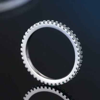 Moissanite Wedding Ring – 925 Silver Sterling Band With Sparkling Tension Setting - ZOOMNSTORE