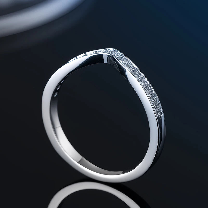 Moissanite Wedding Ring – 925 Silver Sterling Band With Sparkling Tension Setting - ZOOMNSTORE