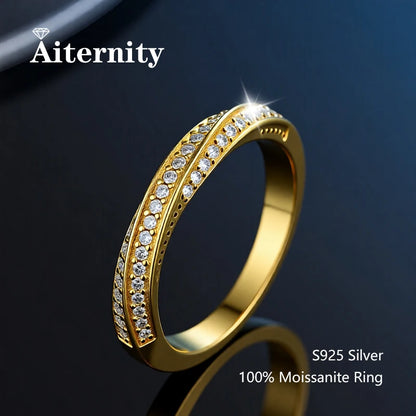 Moissanite Wedding Ring – 925 Silver Sterling Band With Sparkling Tension Setting - ZOOMNSTORE