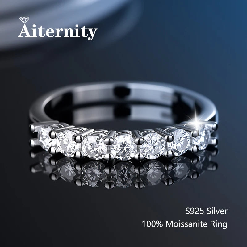 Moissanite Wedding Ring – 925 Silver Sterling Band With Sparkling Tension Setting - ZOOMNSTORE
