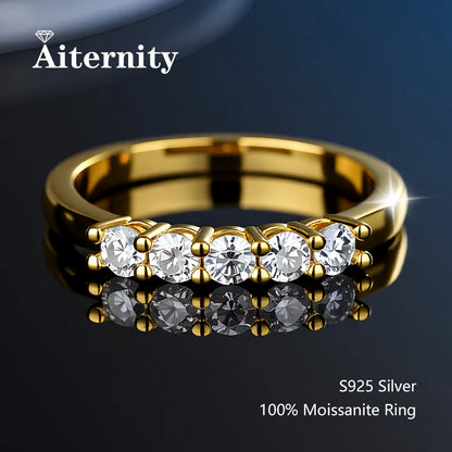 Moissanite Wedding Ring – 925 Silver Sterling Band With Sparkling Tension Setting - ZOOMNSTORE