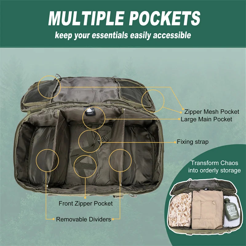 Molle Tactical Backpack - 30L50L80L Outdoor Mountaineering Bag for Hiking  Camping - ZOOMNSTORE