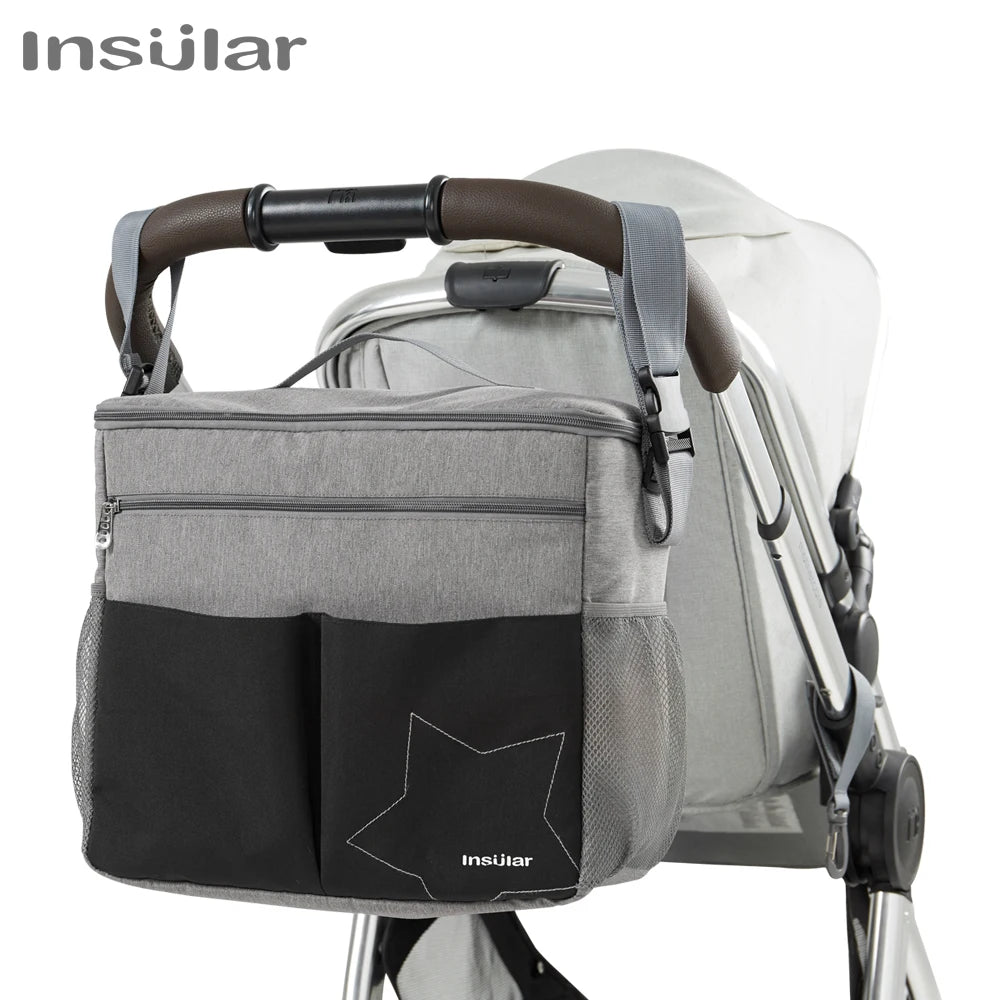 Insular Mommy Diaper Bags Mother Large Capacity Travel Nappy Backpacks with Anti-loss Zipper Solid Baby Maternity Nursing Bags - ZOOMNSTORE