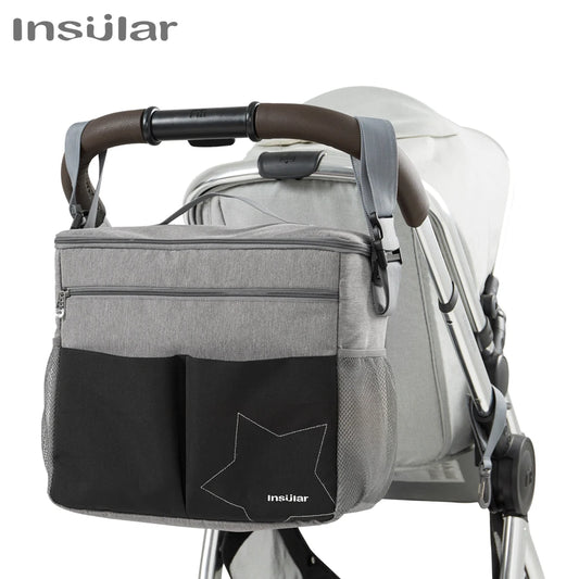 Insular Mommy Diaper Bags Mother Large Capacity Travel Nappy Backpacks with Anti-loss Zipper Solid Baby Maternity Nursing Bags - ZOOMNSTORE