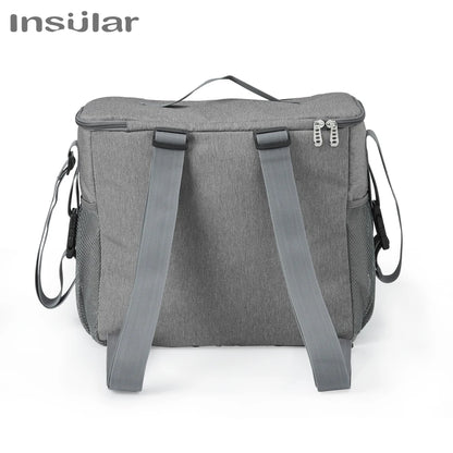 Insular Mommy Diaper Bags Mother Large Capacity Travel Nappy Backpacks with Anti-loss Zipper Solid Baby Maternity Nursing Bags - ZOOMNSTORE