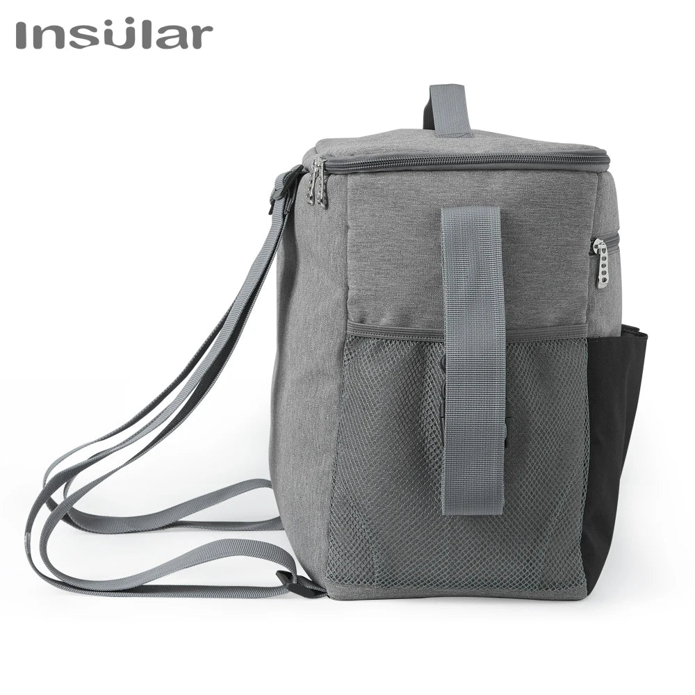 Insular Mommy Diaper Bags Mother Large Capacity Travel Nappy Backpacks with Anti-loss Zipper Solid Baby Maternity Nursing Bags - ZOOMNSTORE