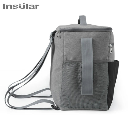 Insular Mommy Diaper Bags Mother Large Capacity Travel Nappy Backpacks with Anti-loss Zipper Solid Baby Maternity Nursing Bags - ZOOMNSTORE