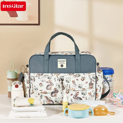 Mommy Diaper Bag For Babies LargeCapacity Organizer Waterproof Wide Opening Travel Messenger Crossbody Bag Mummy Baby Nappy Bag - ZOOMNSTORE