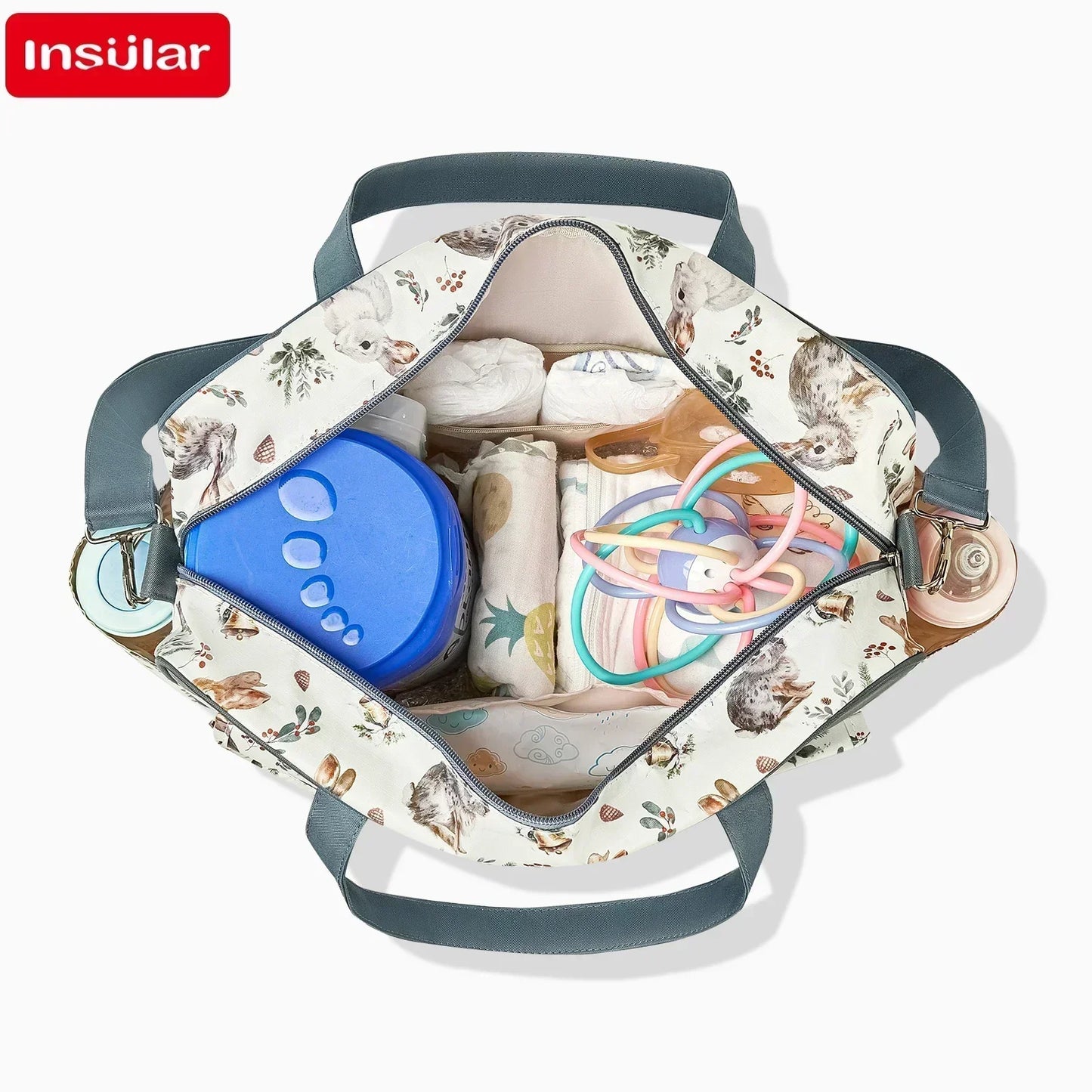 Mommy Diaper Bag For Babies LargeCapacity Organizer Waterproof Wide Opening Travel Messenger Crossbody Bag Mummy Baby Nappy Bag - ZOOMNSTORE