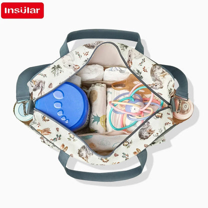 Mommy Diaper Bag For Babies LargeCapacity Organizer Waterproof Wide Opening Travel Messenger Crossbody Bag Mummy Baby Nappy Bag - ZOOMNSTORE