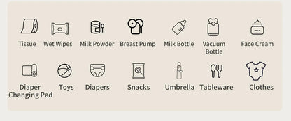 Mommy Diaper Bag For Babies LargeCapacity Organizer Waterproof Wide Opening Travel Messenger Crossbody Bag Mummy Baby Nappy Bag - ZOOMNSTORE