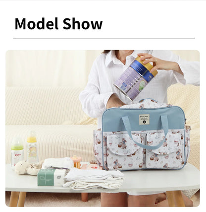 Mommy Diaper Bag For Babies LargeCapacity Organizer Waterproof Wide Opening Travel Messenger Crossbody Bag Mummy Baby Nappy Bag - ZOOMNSTORE