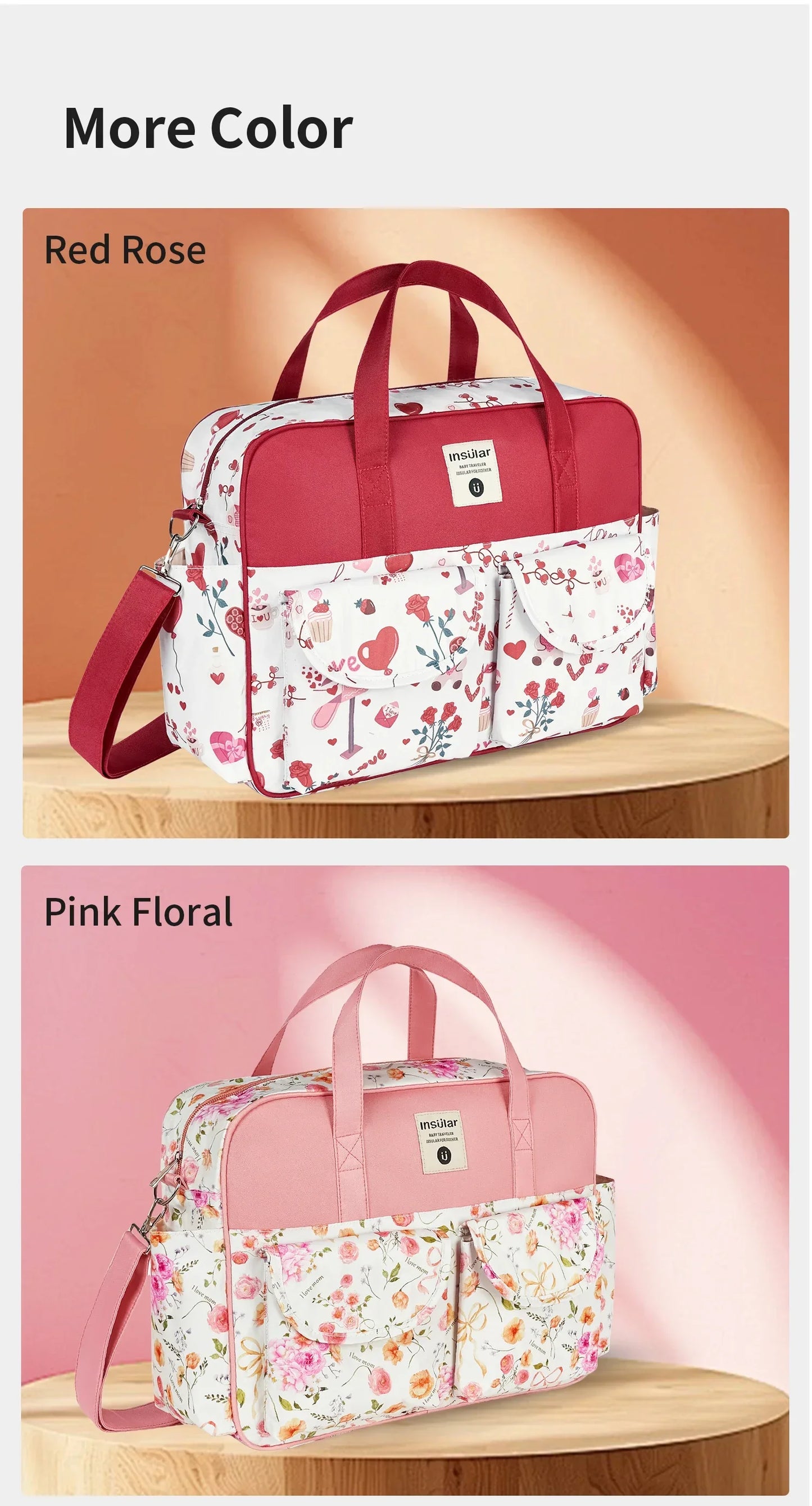 Mommy Diaper Bag For Babies LargeCapacity Organizer Waterproof Wide Opening Travel Messenger Crossbody Bag Mummy Baby Nappy Bag - ZOOMNSTORE