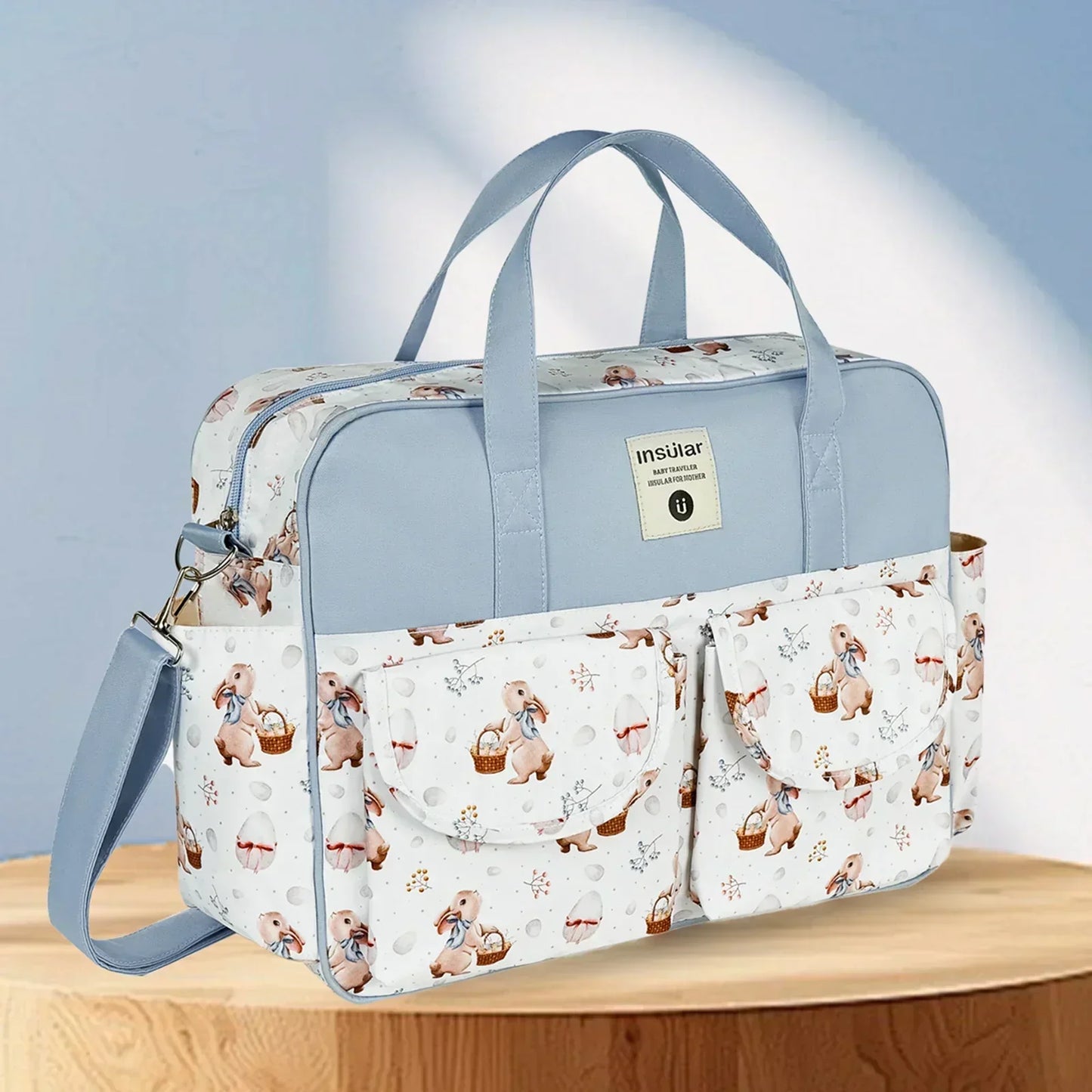 Mommy Diaper Bag For Babies LargeCapacity Organizer Waterproof Wide Opening Travel Messenger Crossbody Bag Mummy Baby Nappy Bag - ZOOMNSTORE