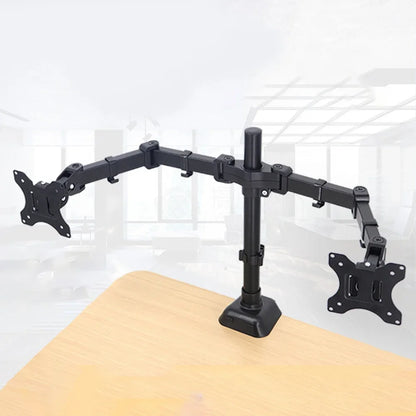 Monitor Desk Mount - Dual Adjustable Arm for 17 to 32 Inch Screens | Cable Management - ZOOMNSTORE