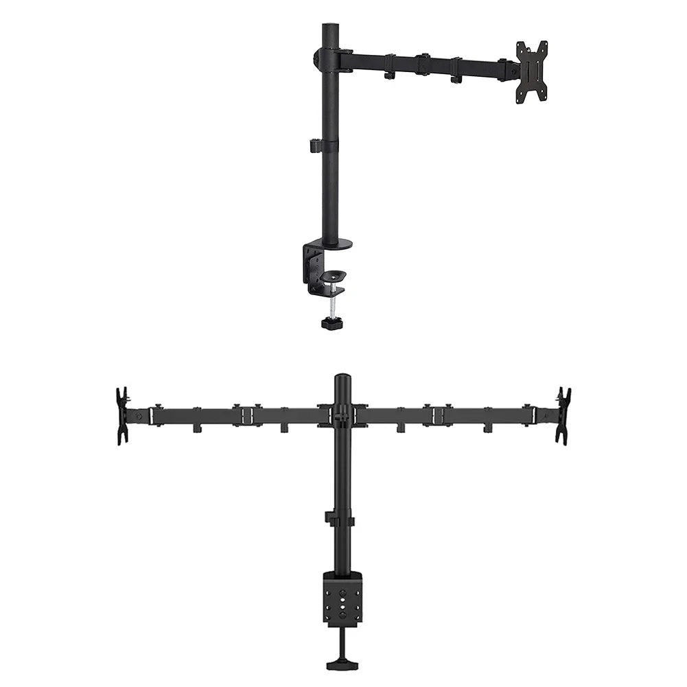 Monitor Desk Mount - Dual Adjustable Arm for 17 to 32 Inch Screens | Cable Management - ZOOMNSTORE