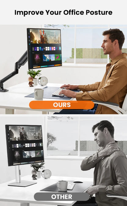 Monitor Mount Bracket - Adjustable Desk Display Bracket for 32 Inch Monitors Up to 20 Lbs - ZOOMNSTORE