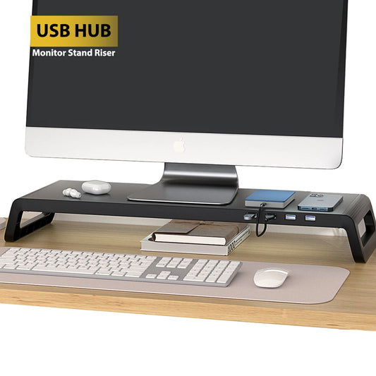 Monitor Stand Riser with USB Hub - Desk Organizer for Keyboard  Mouse - ZOOMNSTORE