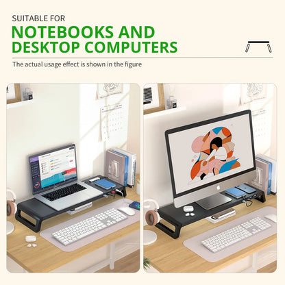 Monitor Stand Riser with USB Hub - Desk Organizer for Keyboard  Mouse - ZOOMNSTORE