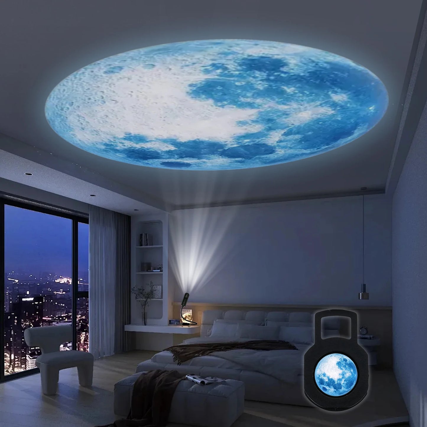 LED Moon Lamp - Blue Planet Night Light - ZOOMNSTORE