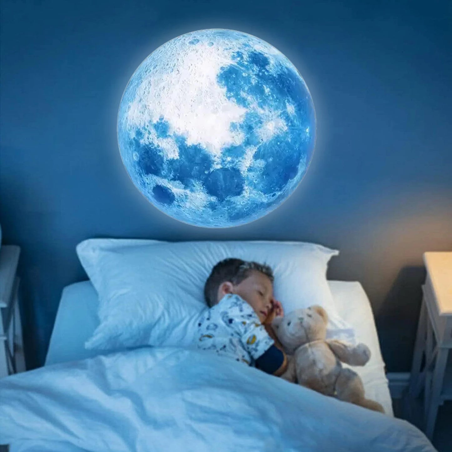 LED Moon Lamp - Blue Planet Night Light - ZOOMNSTORE