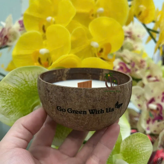Mosquito Repellent Candle - Handmade Soy  Coconut Wax in Coconut Shell - ZOOMNSTORE