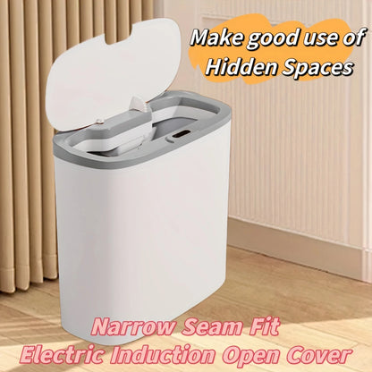 Motion Sensor Trash Can - 13L Automatic Waterproof Bin for Bathroom Kitchen Office Bedroom - ZOOMNSTORE