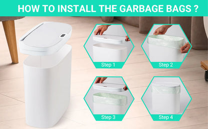 Motion Sensor Trash Can - 13L Automatic Waterproof Bin for Bathroom Kitchen Office Bedroom - ZOOMNSTORE