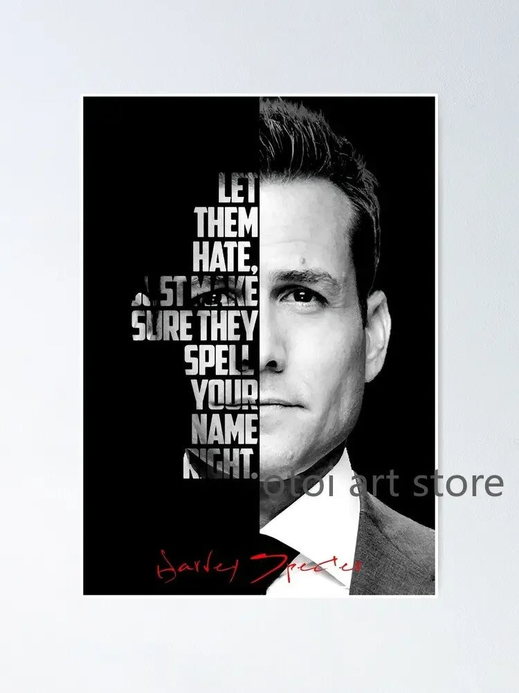 Harvey Specter Motivational Quotes Canvas Art - Inspirational Lawyer Wall Decor for Home Office - ZOOMNSTORE