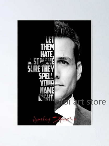 Harvey Specter Motivational Quotes Canvas Art - Inspirational Lawyer Wall Decor for Home Office - ZOOMNSTORE
