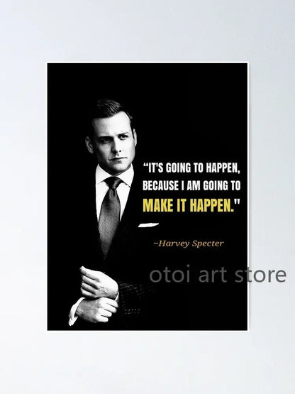 Harvey Specter Motivational Quotes Canvas Art - Inspirational Lawyer Wall Decor for Home Office - ZOOMNSTORE