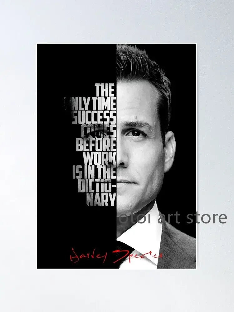 Harvey Specter Motivational Quotes Canvas Art - Inspirational Lawyer Wall Decor for Home Office - ZOOMNSTORE