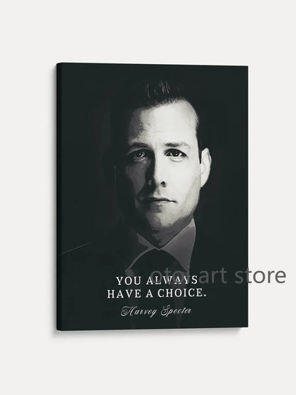Harvey Specter Motivational Quotes Canvas Art - Inspirational Lawyer Wall Decor for Home Office - ZOOMNSTORE