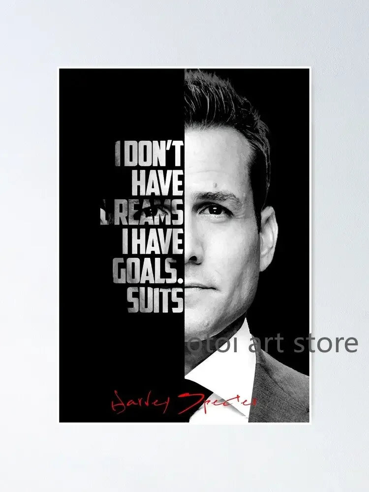 Harvey Specter Motivational Quotes Canvas Art - Inspirational Lawyer Wall Decor for Home Office - ZOOMNSTORE