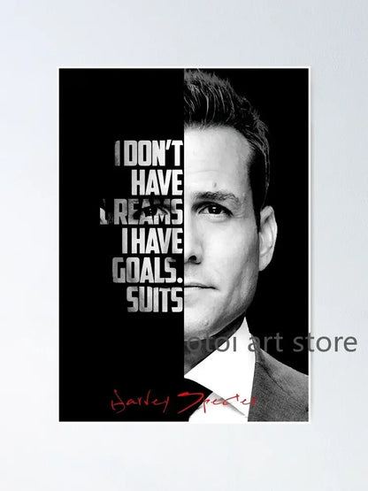 Harvey Specter Motivational Quotes Canvas Art - Inspirational Lawyer Wall Decor for Home Office - ZOOMNSTORE