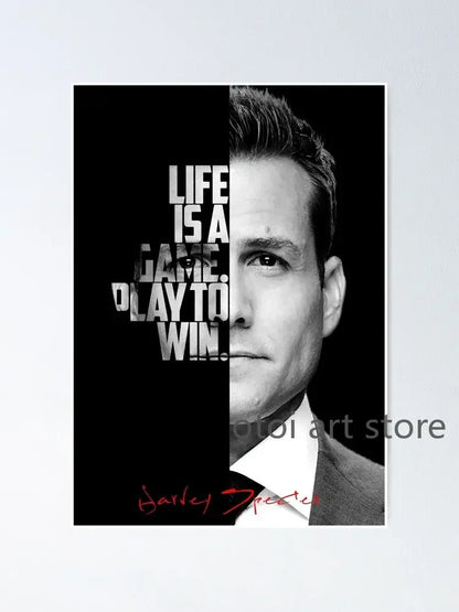 Harvey Specter Motivational Quotes Canvas Art - Inspirational Lawyer Wall Decor for Home Office - ZOOMNSTORE