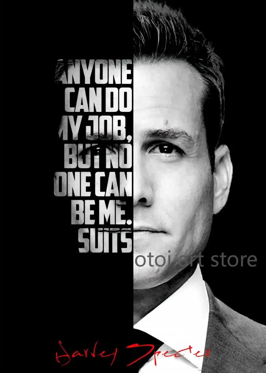 Harvey Specter Motivational Quotes Canvas Art - Inspirational Lawyer Wall Decor for Home Office - ZOOMNSTORE
