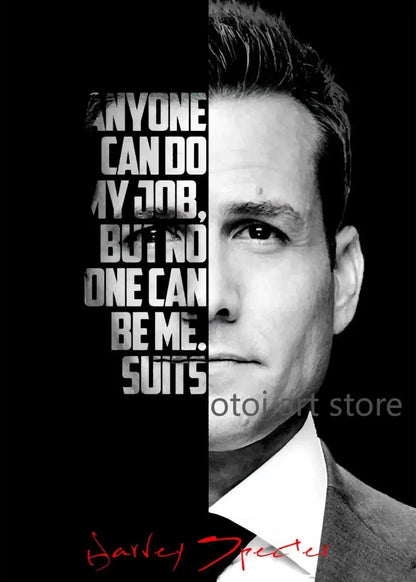 Harvey Specter Motivational Quotes Canvas Art - Inspirational Lawyer Wall Decor for Home Office - ZOOMNSTORE